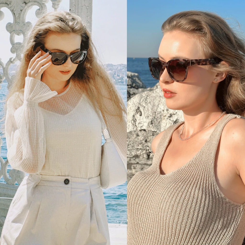 ZENOTTIC Thick Butterfly Polarized Sunglasses - Chunky Cat Eye UV400