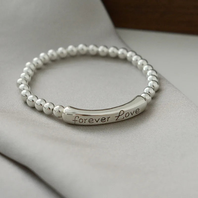 925 Sterling Silver Bracelet Geometric Cube Circle Punk Asymmetric Beaded For Woman Girl Fashion Jewelry Gift Dropship Wholesale