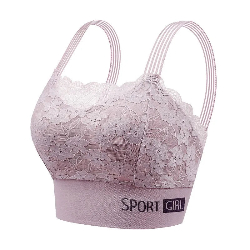 2PCS Women Lace Bras - Wireless Bralette Vest Style Tube Tops