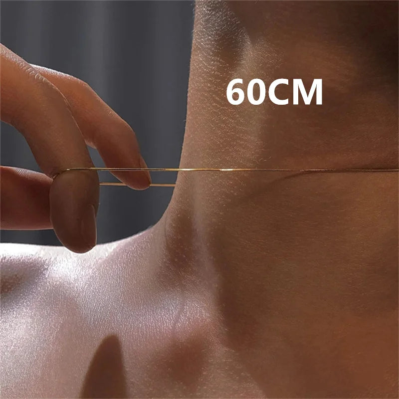 Vintage Gold Color Stainless Steel Snake Chain Necklace For Women Fashion Clavicle Chain Necklace Men Party Jewelry Accessories