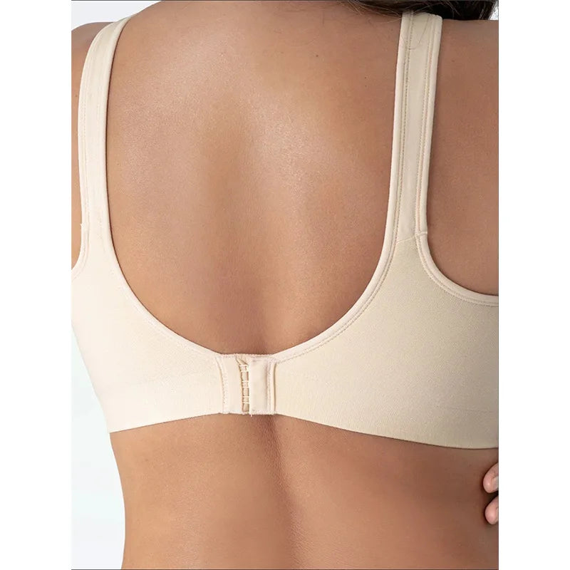 Women Daily Comfort Wireless Bra - Silk Decoration Removable Pad