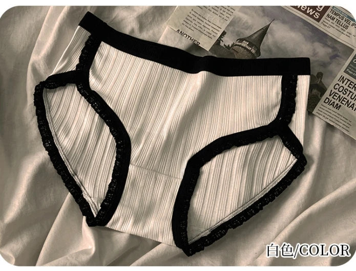 3Pcs/Set Cotton Panties Mid-Waist Women's Underwear Female Breathable Underpants Girls Solid Color Briefs Short Sexy Lingerie