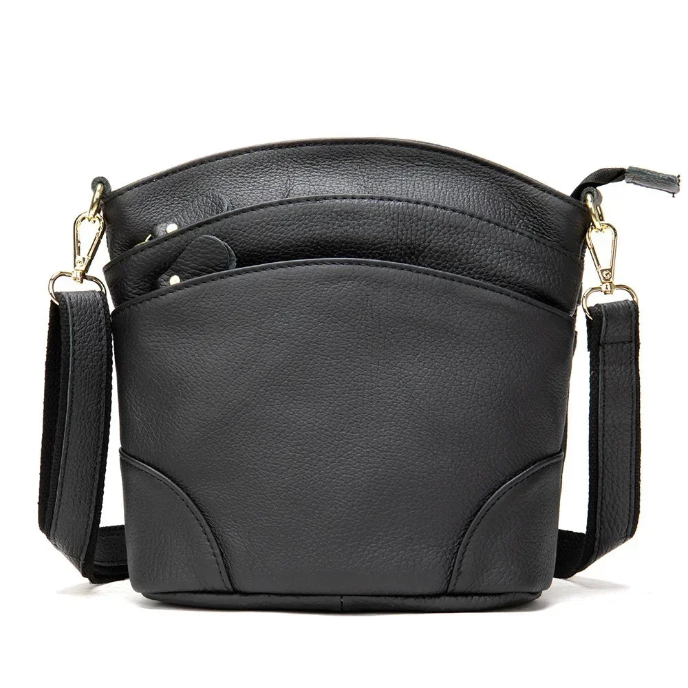 Genuine Leather Women Messenger Bags Cow Leather Crossbody Shoulder Bag Small Female Handbags Capacity Phone Bag for Girls