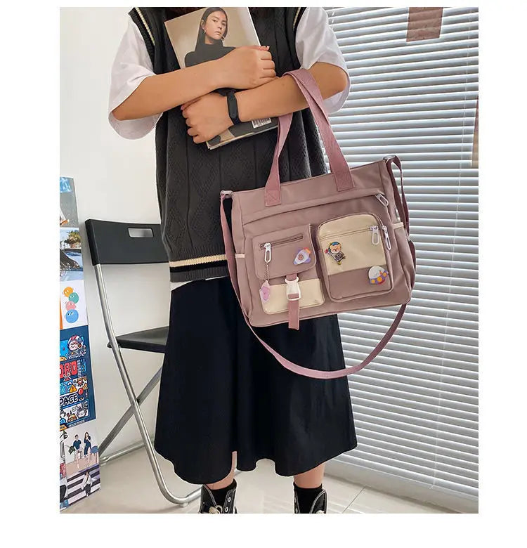 Waterproof Canvas Women Handbags Shoulder Bags Nylon Ladies Tote Messenger Bag Oxford Handbag Crossbody Bags for Girls Satchels