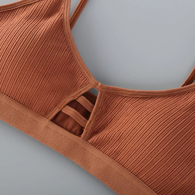 Women Thin Strap Bra - Seamless Hollow Out Wireless Bralette