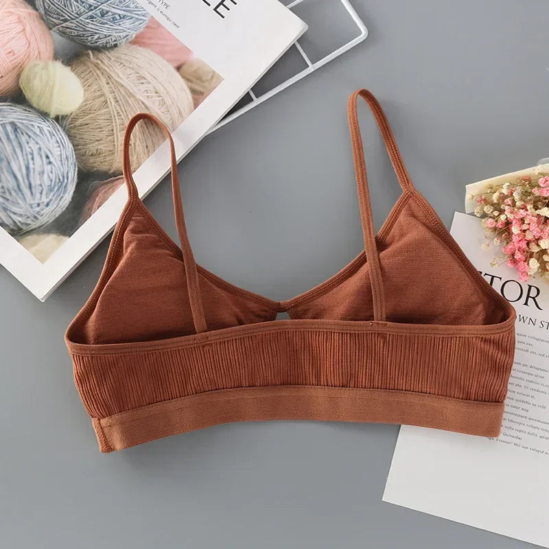 Women Thin Strap Bra - Seamless Hollow Out Wireless Bralette