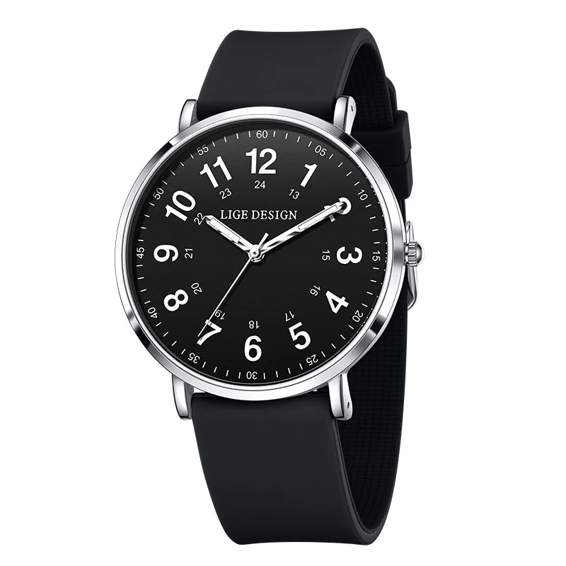LIGE Fashion Elegant Watch - Candy Color Silicone Luminous Waterproof