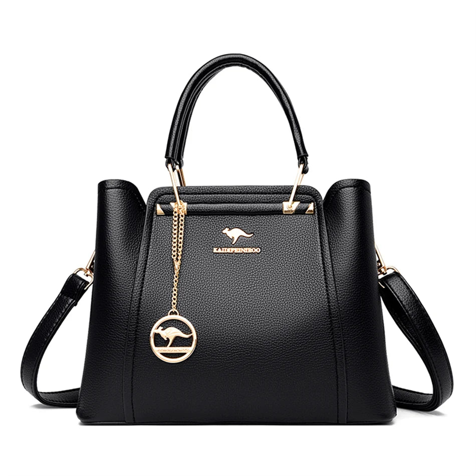2024 Luxury Designer Handbag - 3 Layer Crossbody Leather Tote