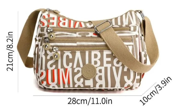 High capacity Shoulder Crossbody Bag for Women Purse Waterproof Nylon Handbag Suitable for mothers, shopping, vacation use