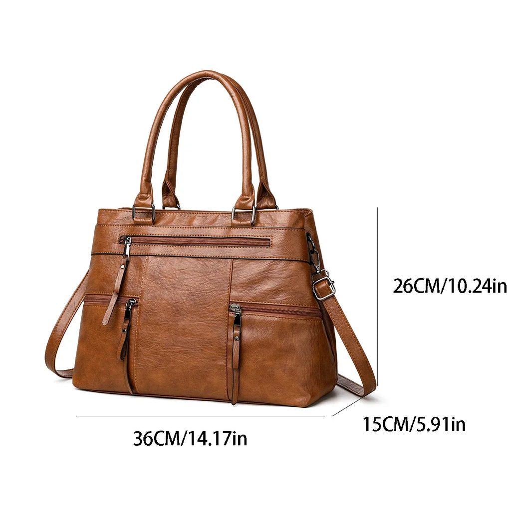 Elegant Handbag for Women High Quality Leather Top-Handle Bags Purse Ladies Shoulder Crossbody Bag Large Casual Tote 2025 Hot