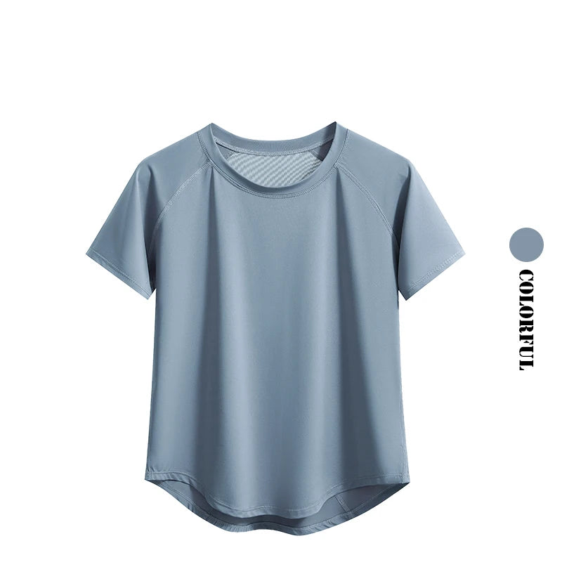 DRUR Yoga Tops - Quick Dry Short Sleeve Workout T-Shirt