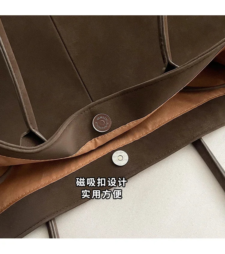 Faux Suede Solid Color High Quality Fashionable Versatile Handbag 2025 Women's Product Hot Selling  Large Capacity Shoulder Bag