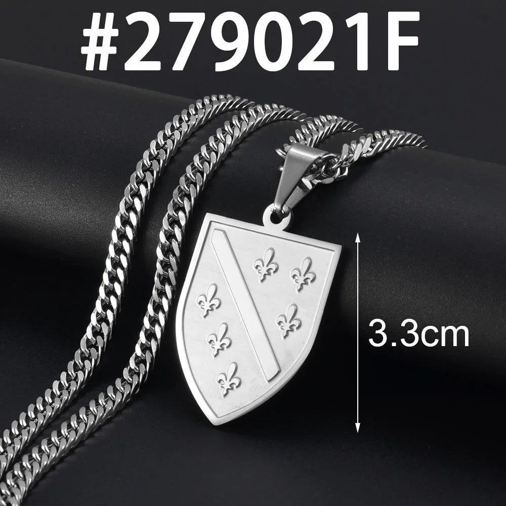 Anniyo Bosnians Pendant Necklaces Gold Color Silver Color Charm Bosna Bosniak Jewelry #264521