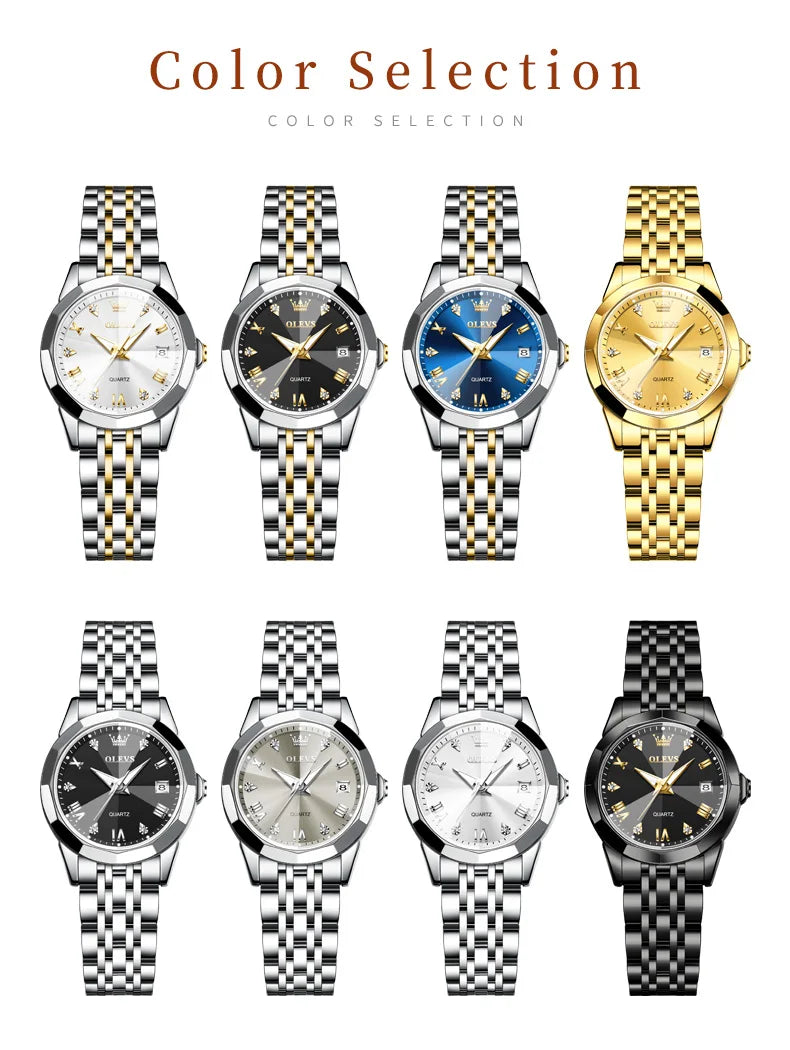 OLEVS Elegant Fashion Women's Watch - Luxury Waterproof Luminous Date