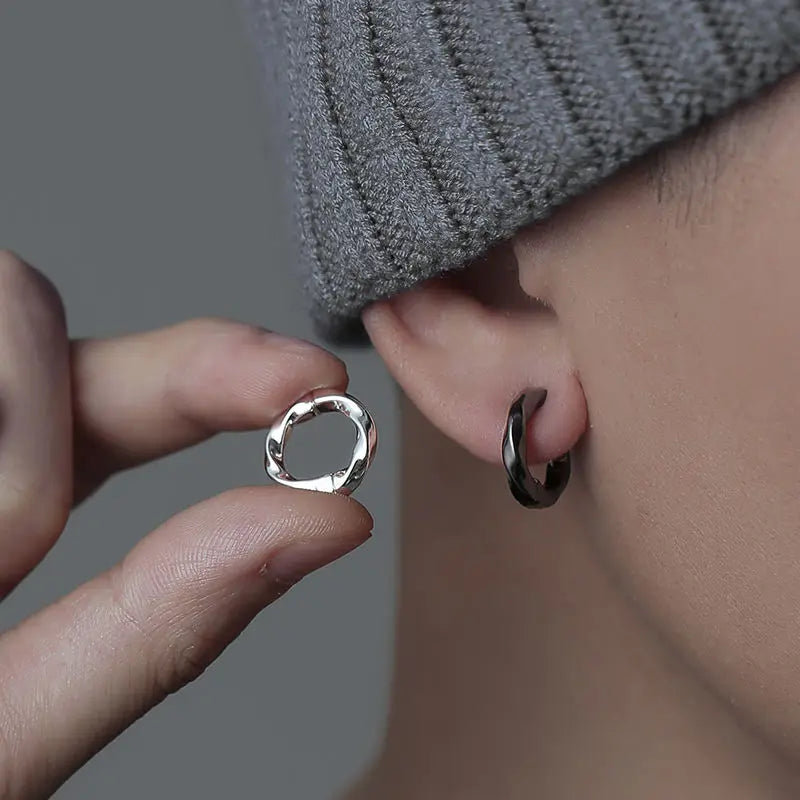 1Pcs Vintage Minimalist Stud Earrings for Teens Ear No Piercing Earrings Women Men Fake Pierced Unusual Party Earrings Jewelry