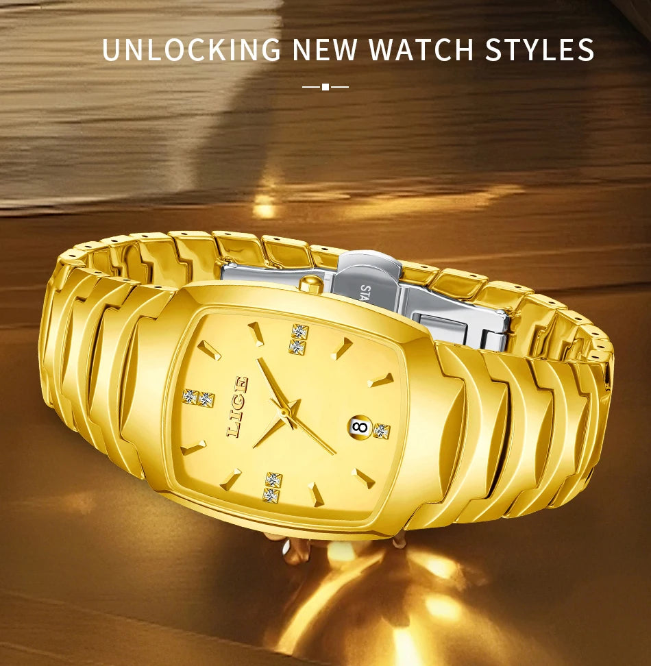 LIGE Fashion Luxury Ceramic Watch - Simple Elegant Calendar Women