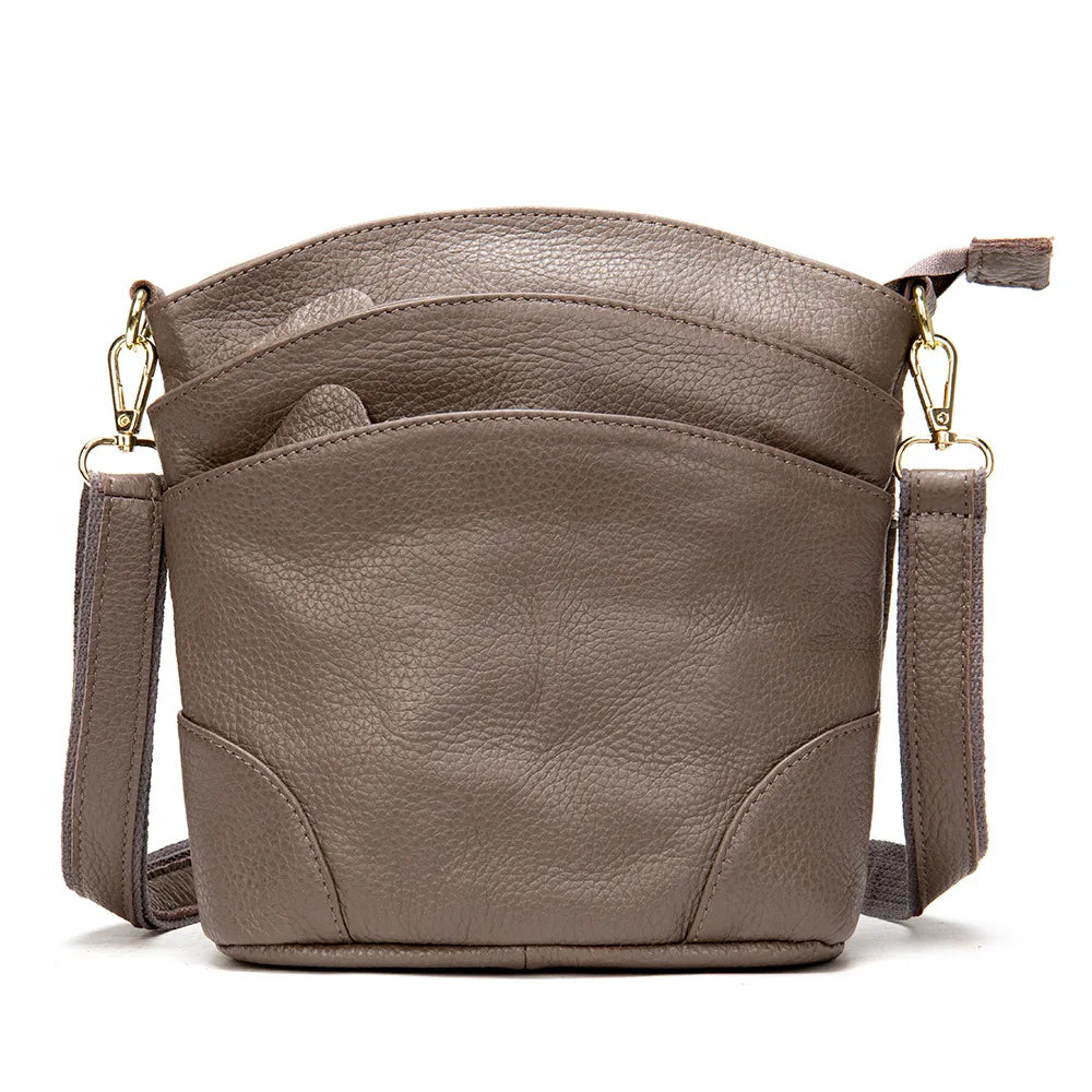 Genuine Leather Women Messenger Bags Cow Leather Crossbody Shoulder Bag Small Female Handbags Capacity Phone Bag for Girls