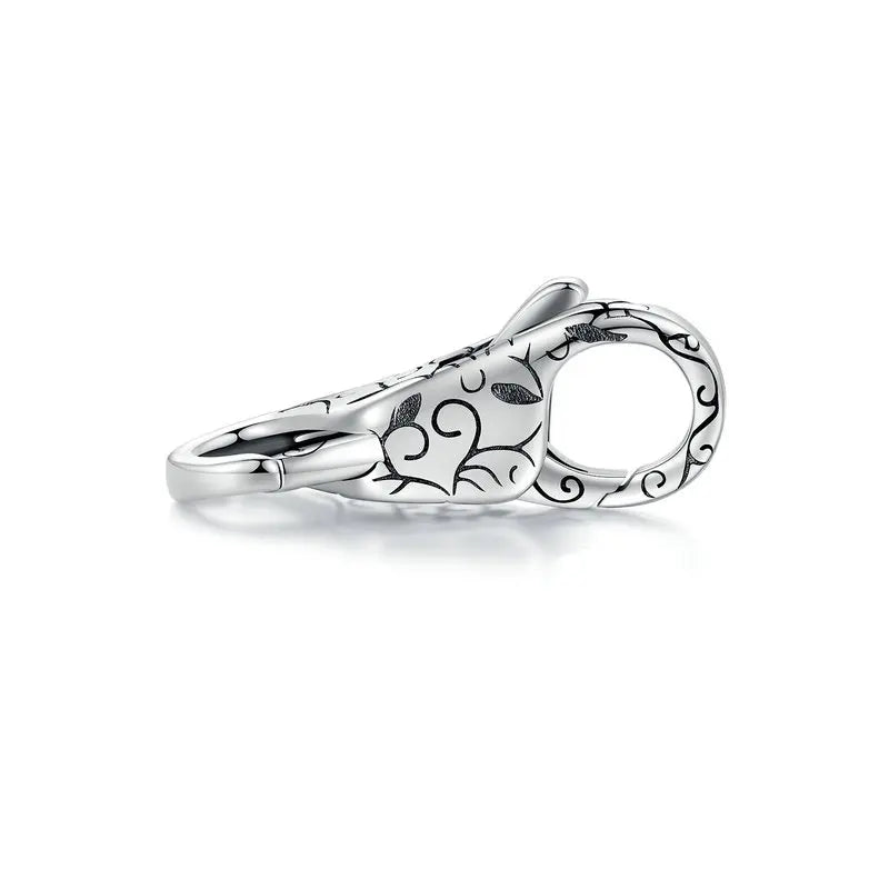 WOSTU Real 925 Sterling Silver Basic Snake Bangle Bracelet Butterfly Flower Closure Buckle For DIY Charms Bead Jewelry Make Gift