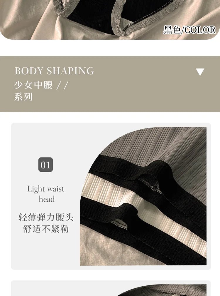 3Pcs/Set Cotton Panties Mid-Waist Women's Underwear Female Breathable Underpants Girls Solid Color Briefs Short Sexy Lingerie