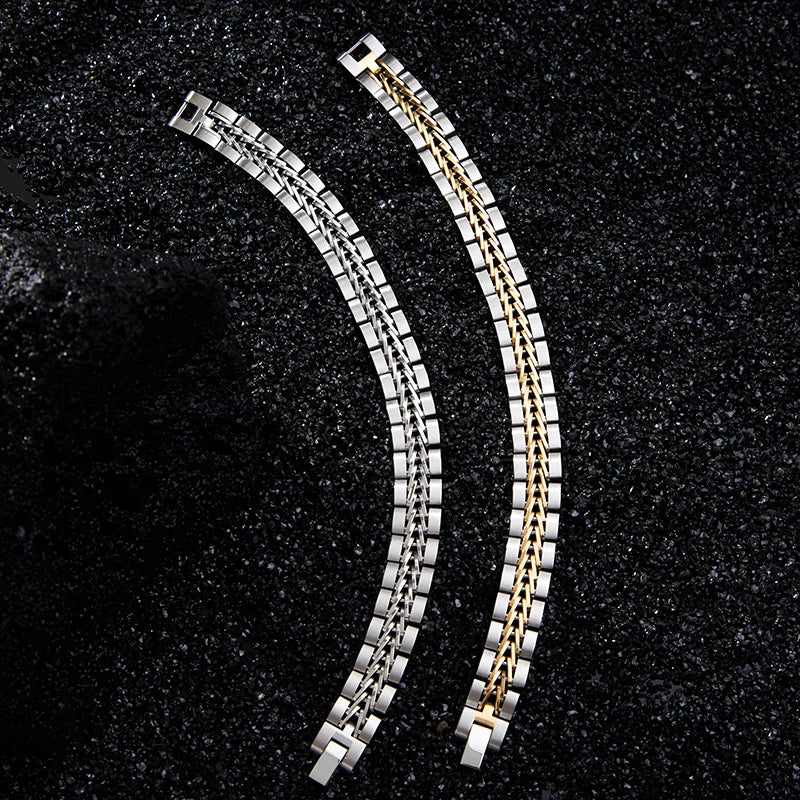 ROXI  | 2025 Stainless Steel Cuban Bracelet for Men Luxury Charm Party Jewelry Gold Plated Original Design Dropshipping