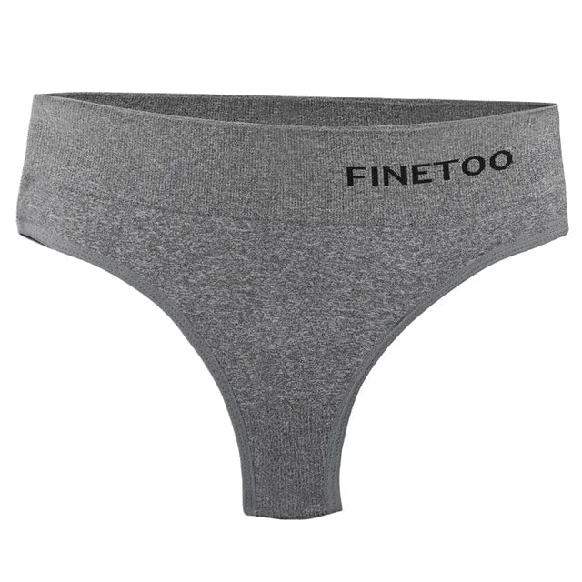 3PCS/Set Women's Panties Sexy Underwear FINETOO Large Size Thong Women Seamless Panties High Waist Girls Thongs M-2XL
