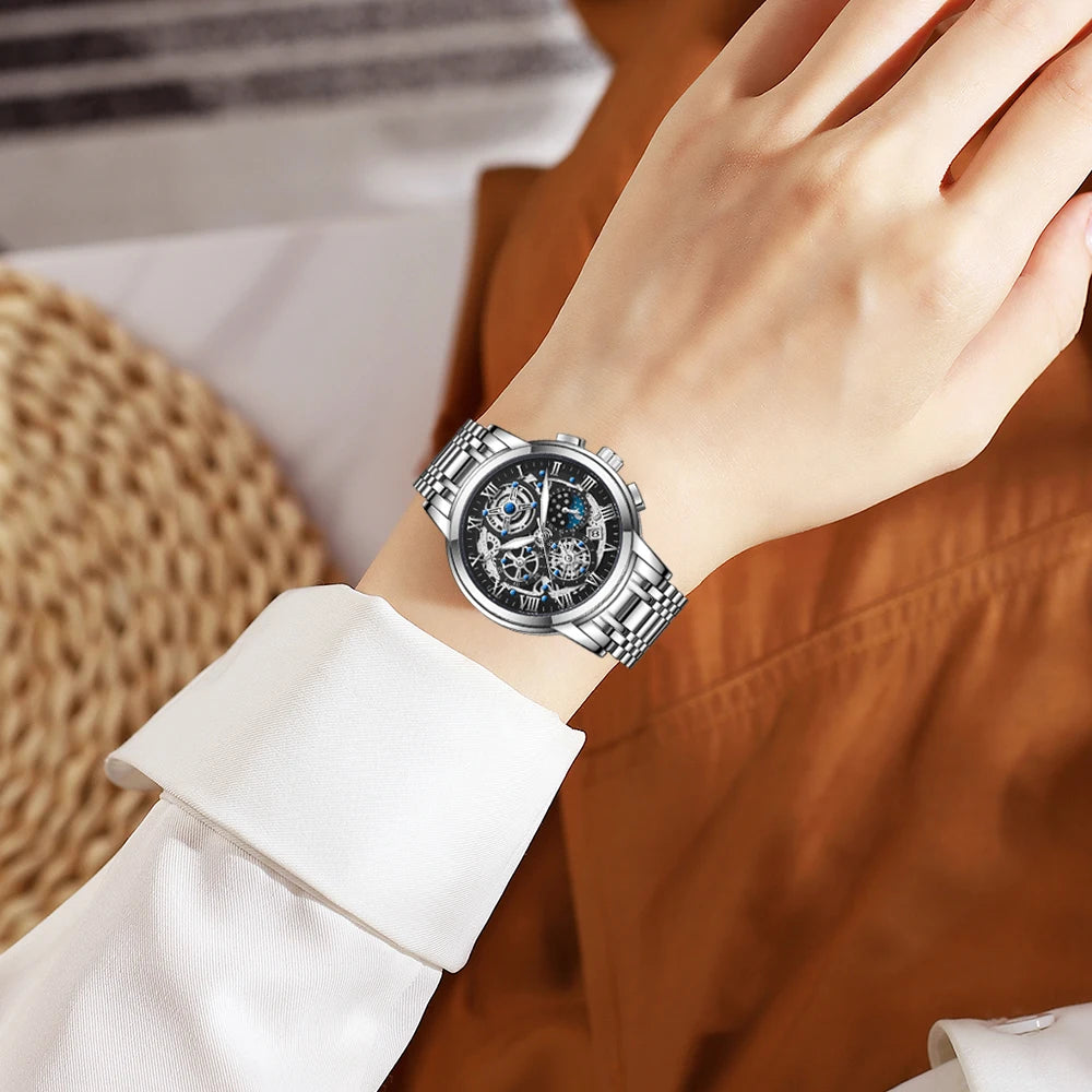 LIGE 2024 Gold Women Watch - Waterproof Sport Quartz Chronograph