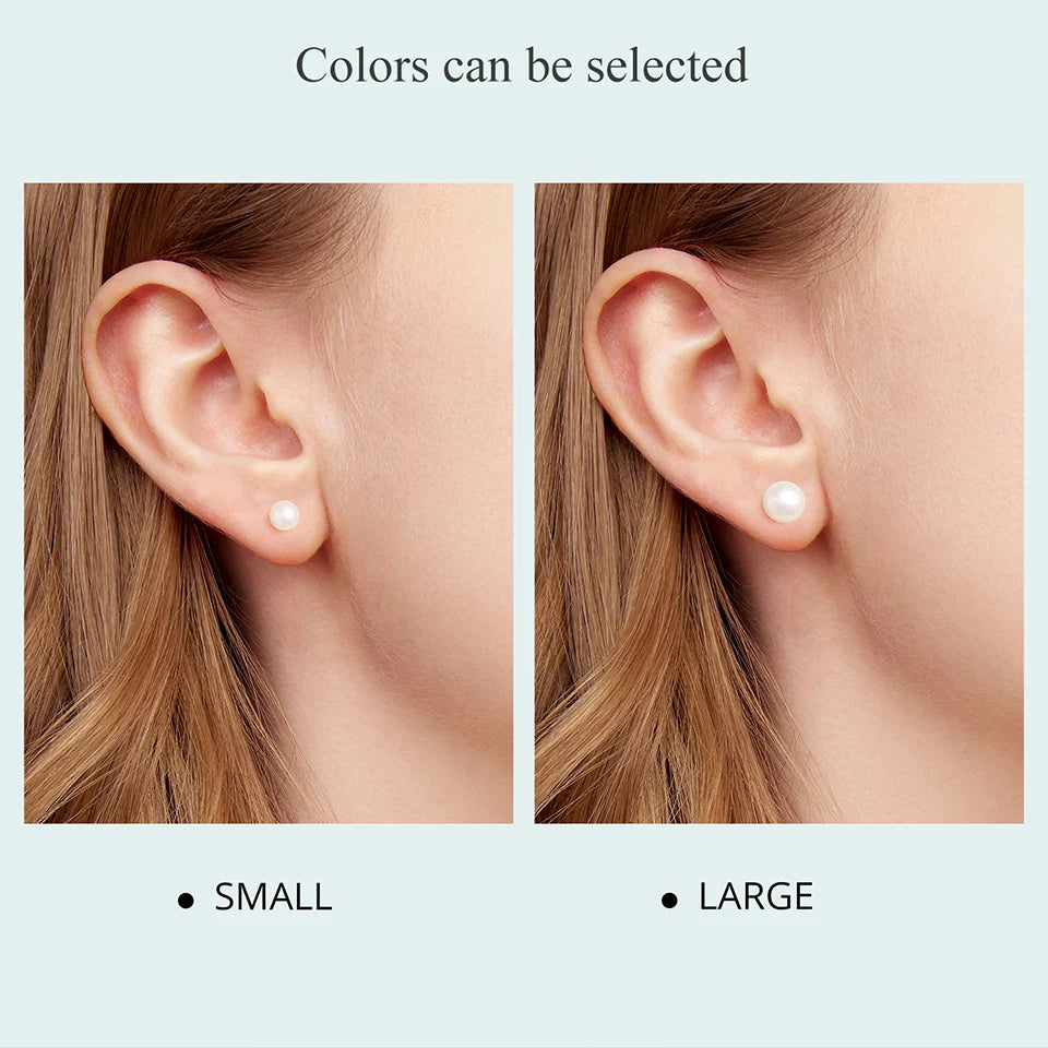 BAMOER 925 Sterling Silver AAA+ Quality Handpicked Freshwater Cultured Pearl Stud Earrings for Women Hypoallergenic Jewelry Gift