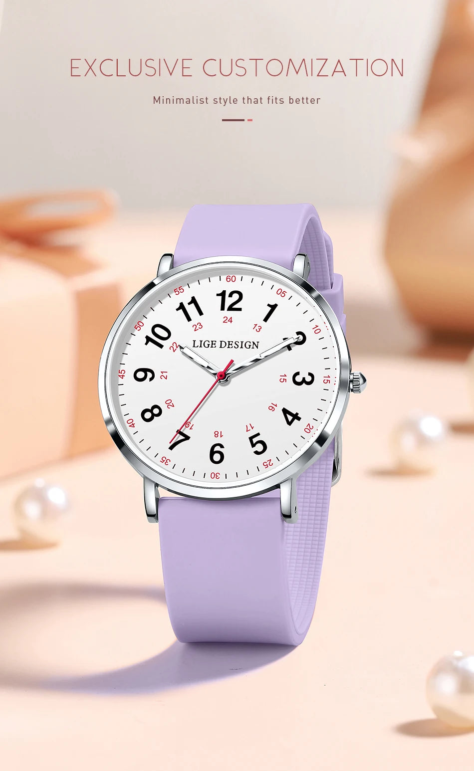 LIGE Fashion Elegant Watch - Candy Color Silicone Luminous Waterproof