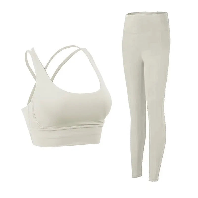 2 Piece Yoga Clothes - Athletic Tracksuit Sports Bra & Leggings