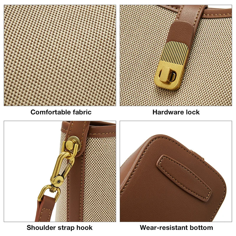 FOXER Women Small Crossbody Bag Lady Fashion Bucket Shoulder Bag 2025 Girl Summer Handbag Purse Special Gift