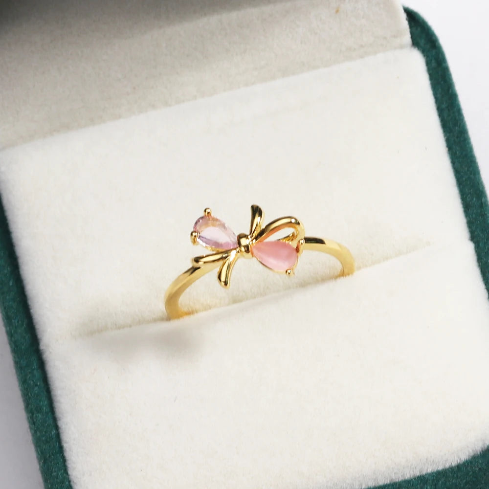 Fashion Moon Heart Flower Butterfly Rings For Women Sweet Girls Exquisite Shiny Rhinestone Crystal Open Ring 2025 Romantic Jewel