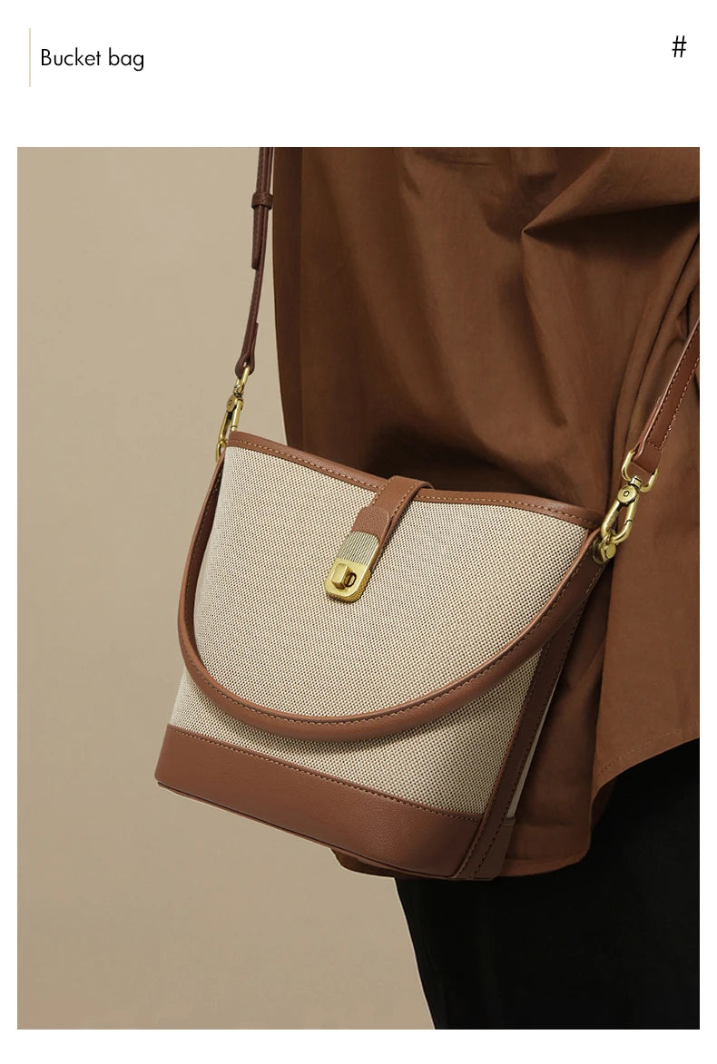FOXER Women Small Crossbody Bag Lady Fashion Bucket Shoulder Bag 2025 Girl Summer Handbag Purse Special Gift