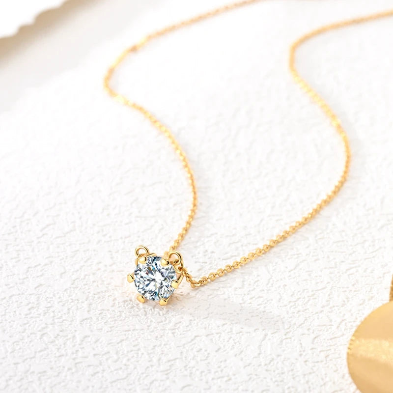 S925 Sterling Silver Minimalist Cross Necklace for Woman Personality Chain Shining Gold Color Party Necklaces for Women Jewelry