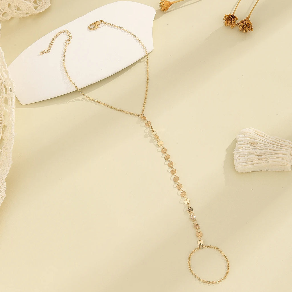 Kinitial Exquisite and fashionable laser plated anklet foot chain Toe Ring Toe Ring Barefoot gave her an anniversary gift