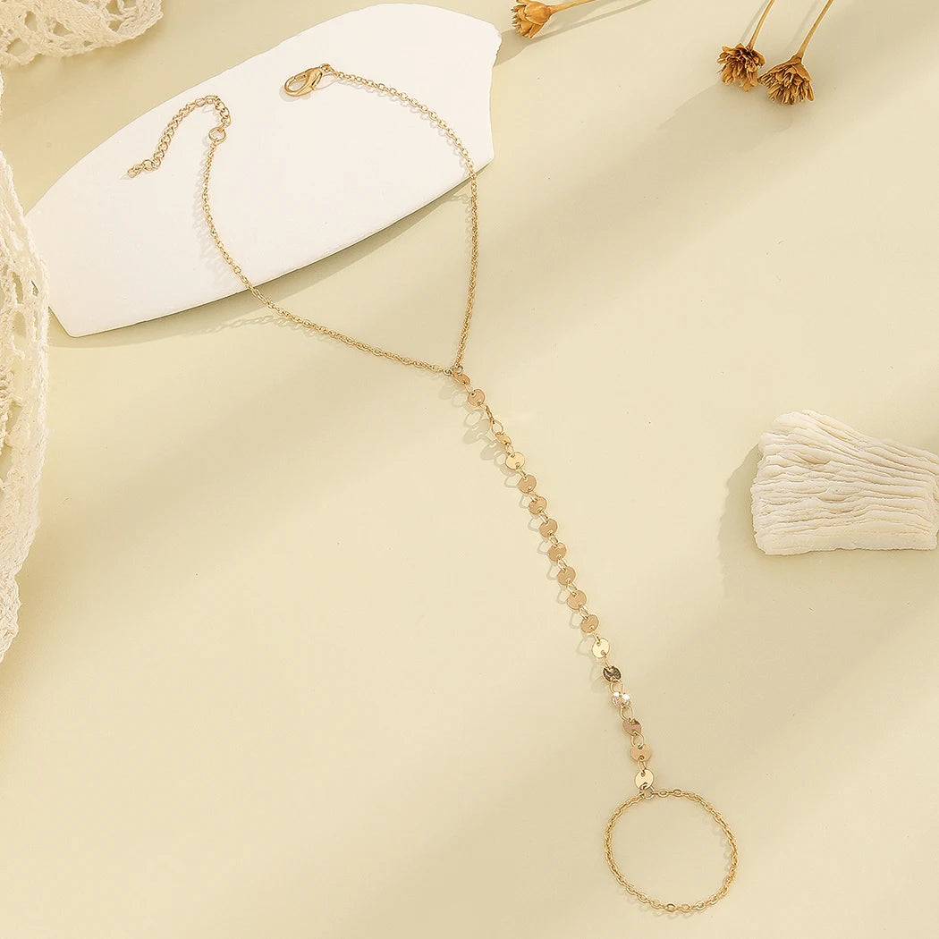 Kinitial Exquisite and fashionable laser plated anklet foot chain Toe Ring Toe Ring Barefoot gave her an anniversary gift