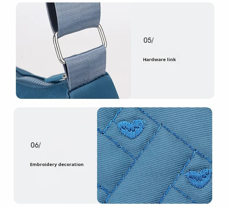 High capacity Shoulder Crossbody Bag for Women Purse Waterproof Nylon Handbag Suitable for mothers, shopping, vacation use
