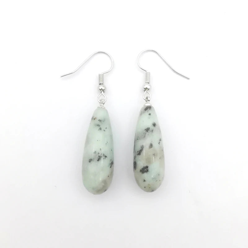 New 29X10MM Labradorite Rhodonite Sodalite Clear Quartz Lapis lazuli Amethyst Turquoise Opal Tiger Eye Stone Drop Earrings 1Pair