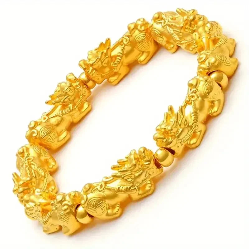 1pc Charm Bracelet 10mm Natural Bead Bracelets , Single Attract Wealth And Good Luck Wrist Chain