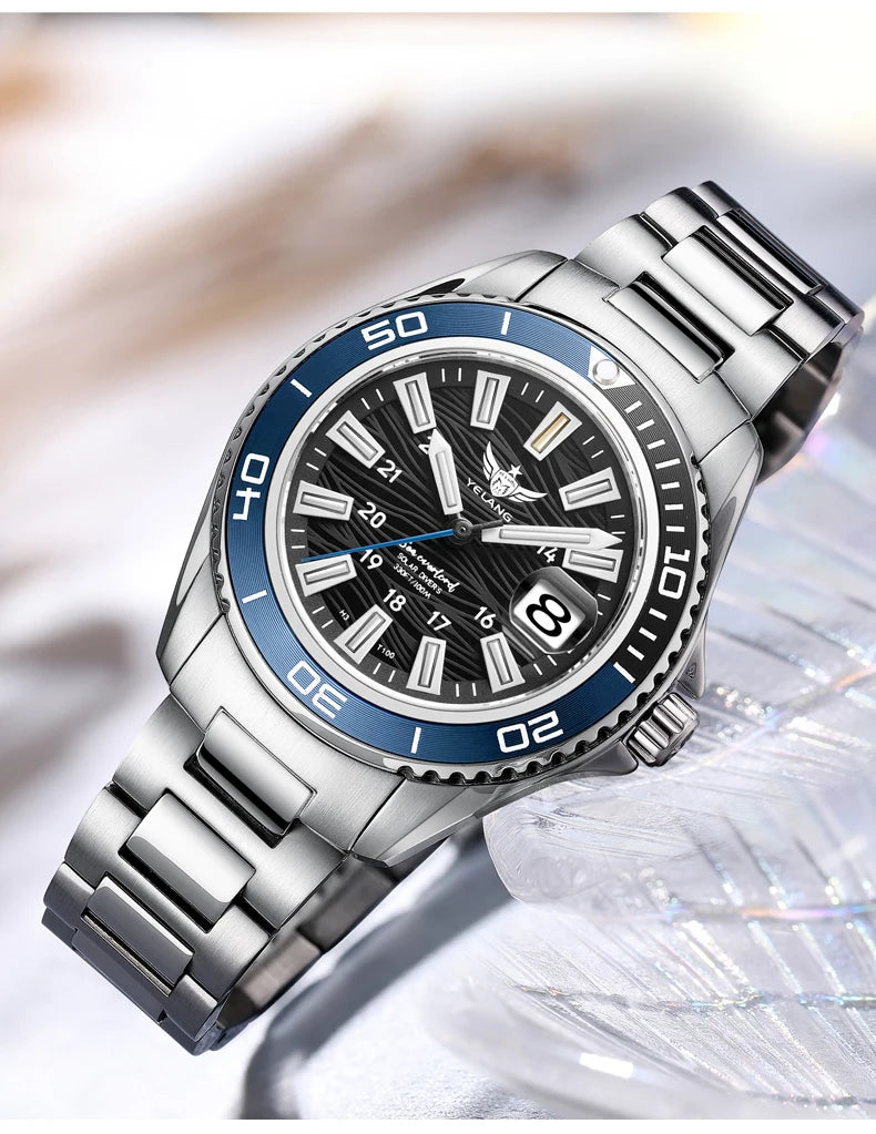 Yelang V1214 Solar Watch - Japan Eco-Drive Sapphire 100M Waterproof