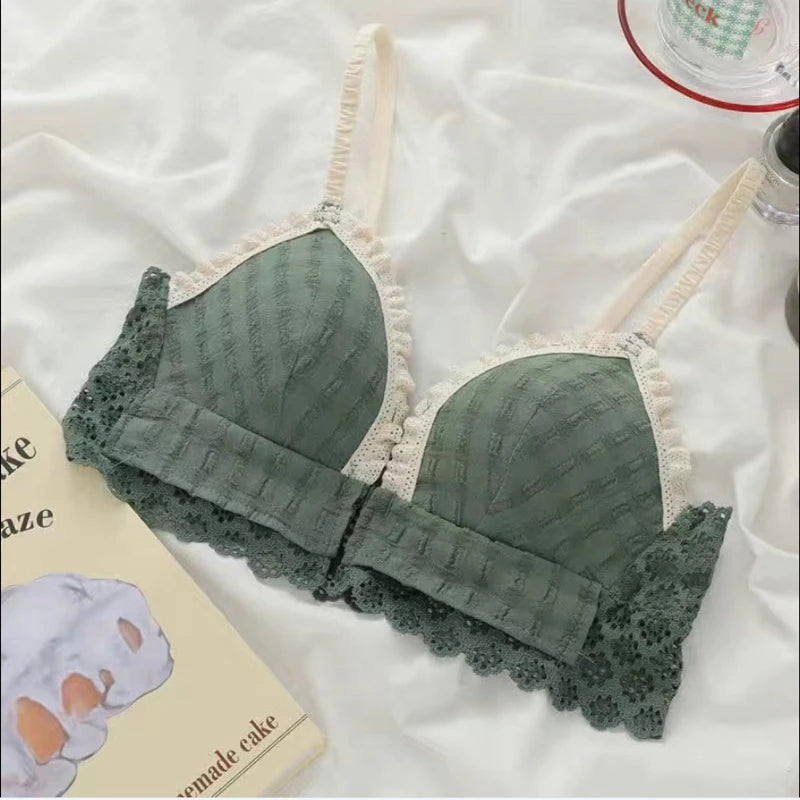 Japan Korean Front Closure Bra - Wire Free Lace Comfortable