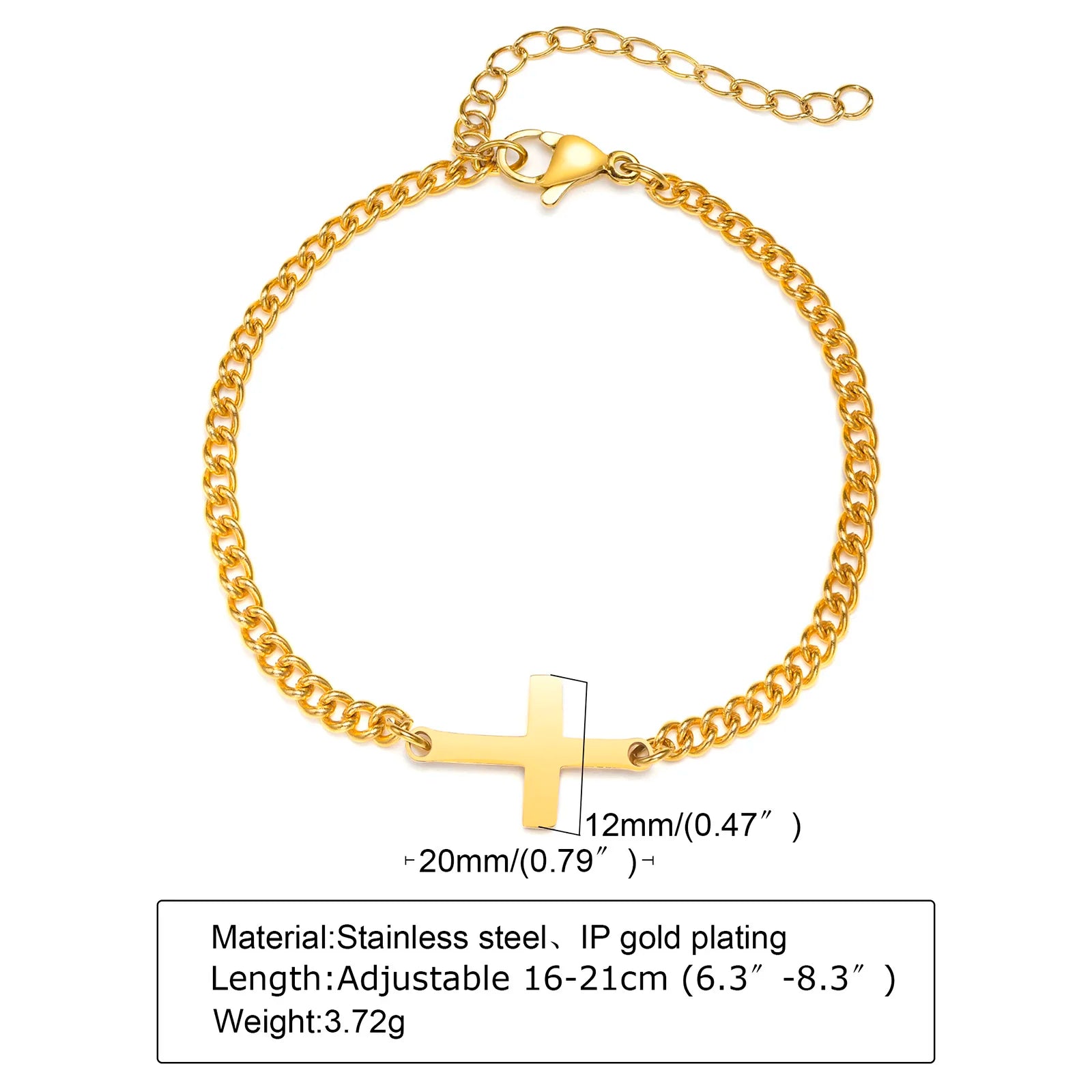 Stainless Steel Cross Religious Christian Bracelets for Men Boys,Wristband Jewelry,Gifts for Him