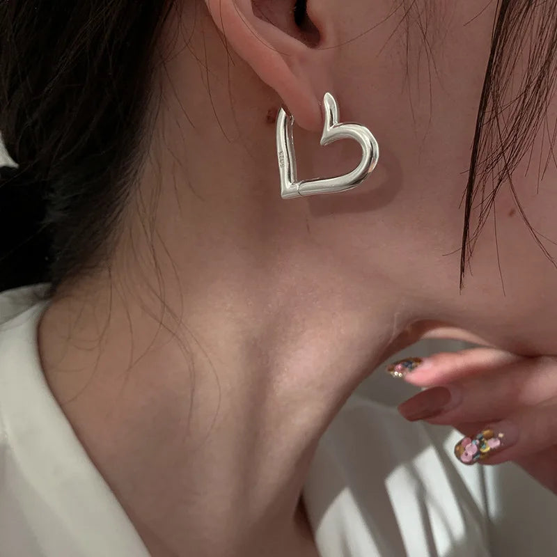 VENTFILLE 925 Sterling Silver CZ Star Moon Asymmetric Hoop Earrings for Women Girls Gold Silver Color Party Jewelry Gifts