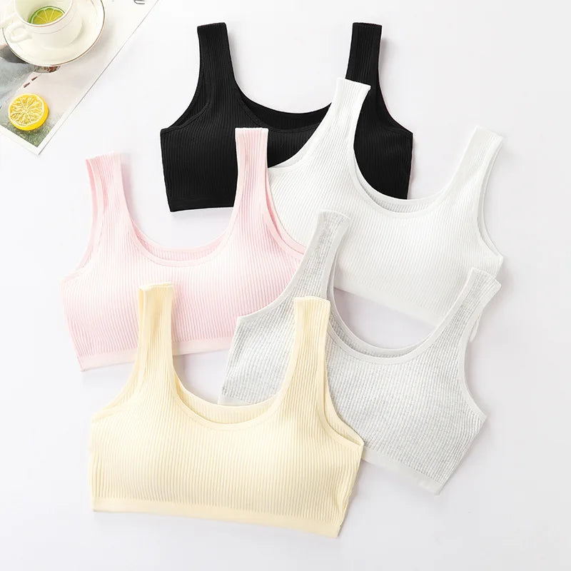 Cotton Girls Training Bras - Student Vest Breathable Sport Bras