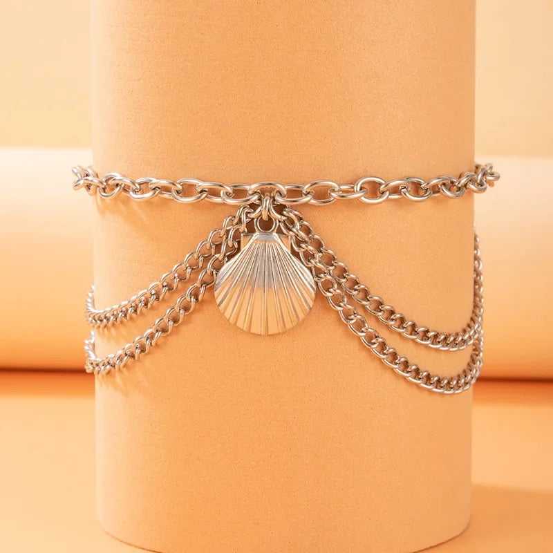 Classic Snake Multi-layer Anklet For Women Starfish Heart Shell Sexy Chain On Foot Leg Female Ankle Bracelet Beach Jewelry