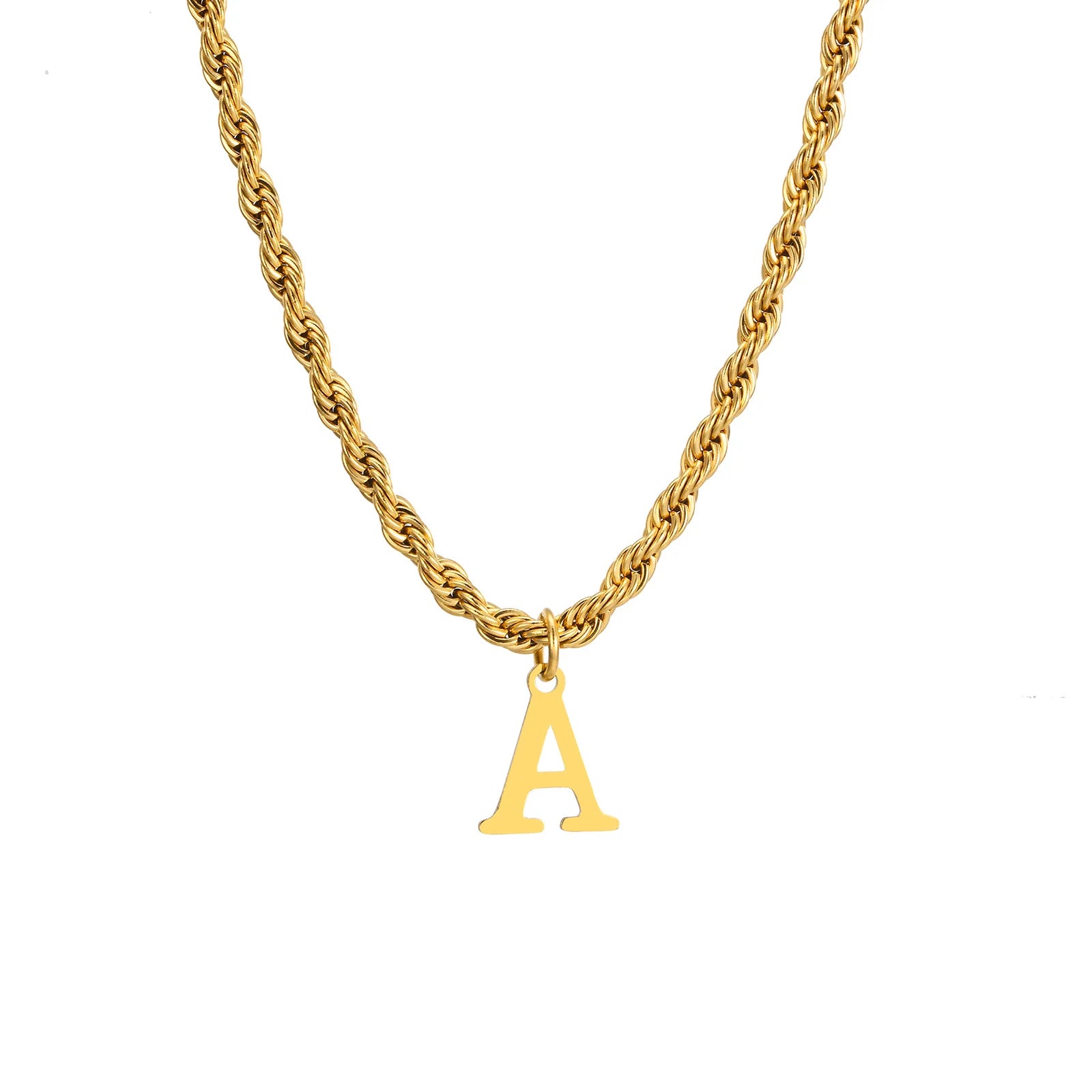Personalized Initial Letter Necklace for Men - Premium Stainless Steel A-Z Alphabet Pendant with 60cm Chain