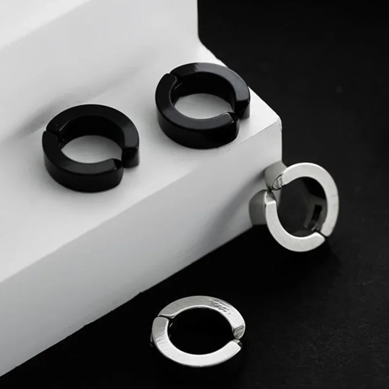 1 Pairs Fashion Magnetic Stud Earrings Men and Women Black CZ Magnet Non-piercing Clip Earring Set Punk Earrings Jewelry Gift