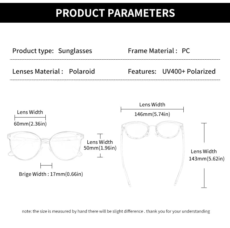 2025 GCV Polarized Cat Eye Sunglasses - Luxury Ultralight Tourism Party