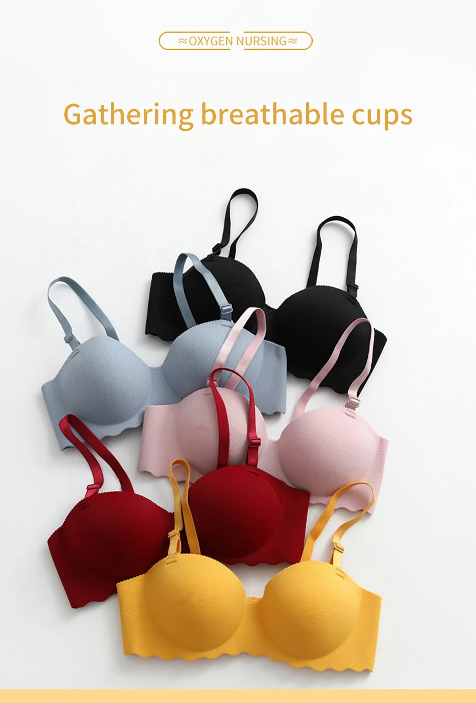 Girls Seamless Bra - Comfort Breathable Removable Strap