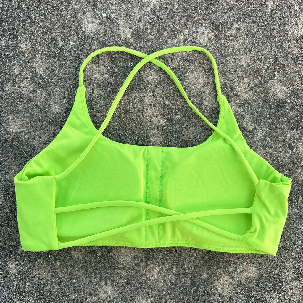 Solid Color Cross Back Fitness Bra - High Strength Yoga Top