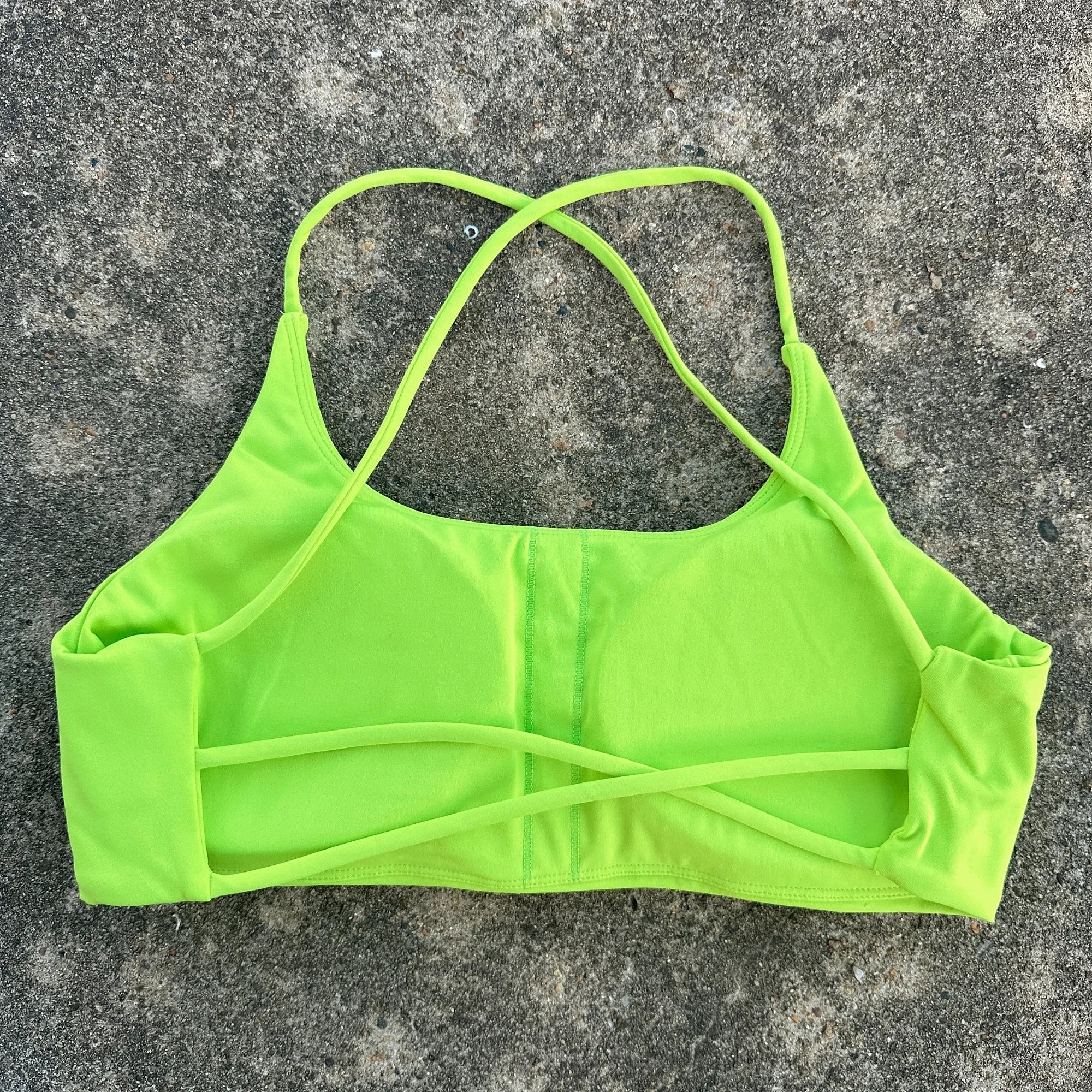 Solid Color Cross Back Fitness Bra - High Strength Yoga Top